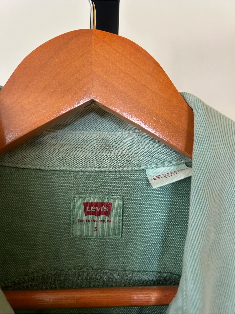 Levi's Tyla Shirt Button Down Collar Blue Surf Green Cotton Lyocell Size Small - Picture 5 of 8